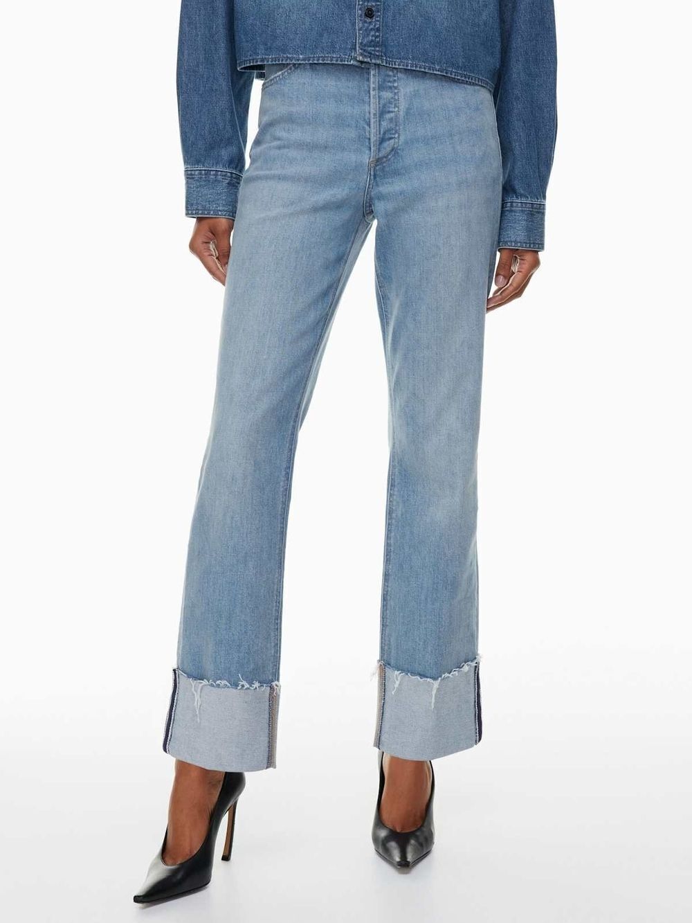Aritzia Denim Forum Womens 7 yrs Bleu Taboo The Arlo Hi-Rise Cuff Jean Size 24